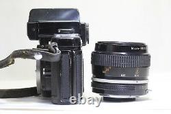 Nikon F2 Photomic Black SLR Camera Body Nikkor 55mm F/3.5 Lens Made In Japan