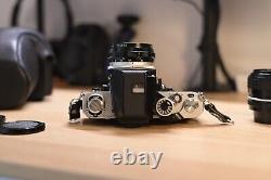 Nikon F2 Photomic Film Camera Body with DP-1 Finder + 2 Lens Tested