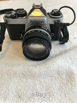 Nikon FE 50mm f/1.4 AI-S Prime MF Nikkor Lens Chrome SLR Film Camera Body MF-12