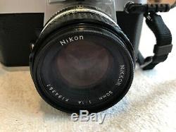 Nikon FE 50mm f/1.4 AI-S Prime MF Nikkor Lens Chrome SLR Film Camera Body MF-12