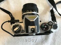 Nikon FE 50mm f/1.4 AI-S Prime MF Nikkor Lens Chrome SLR Film Camera Body MF-12