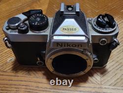 Nikon FE Silver 35mm Film Camera Body with Lenses And Flash Attachment