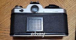 Nikon FE Silver 35mm Film Camera Body with Lenses And Flash Attachment