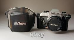 Nikon FG 35mm SLR Film Camera with Series E 50mm f/1.8 Lens Leather Case Manuals