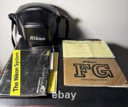 Nikon FG 35mm SLR Film Camera with Series E 50mm f/1.8 Lens Leather Case Manuals