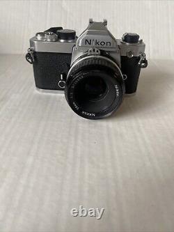 Nikon FM 35mm SLR Film Camera with NIKKOR 50mm 12 Lens Shutter Works