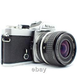 Nikon FM Silver Body 35mm Film Camera Ai 35mm f/2.8 Lens Exc+5 from Japan
