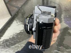 Nikon F 35mm Film Camera Silver Body With 45mm Lens