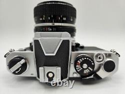 Nikon Fm Slr Film Camera Chrome Silver Body & Non-ai Nikkor 28mm F3.5 Lens Set