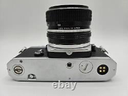 Nikon Fm Slr Film Camera Chrome Silver Body & Non-ai Nikkor 28mm F3.5 Lens Set