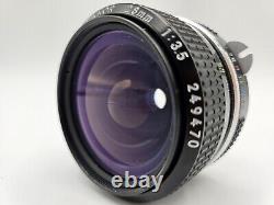 Nikon Fm Slr Film Camera Chrome Silver Body & Non-ai Nikkor 28mm F3.5 Lens Set