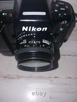 Nikon N90S 35mm SLR Film Camera with MF25, MB10 and Nikkor AF 50mm lens and caps
