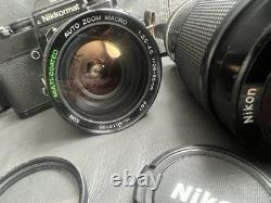 Nikon Nikkormat EL 35mm Film Camera Kit With28-85mm & 80-200mm Lens Tested