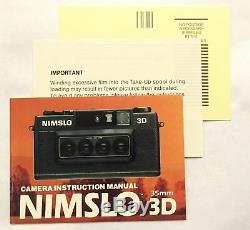 Nimslo 3D Quadra Lens 35mm Camera lenticular & Batteries, Box Tested ELNC MOD V3