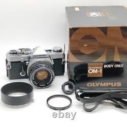 No Corrosion MINT in Box Olympus OM-1 35mm Film Camera with 50mm f/1.8 JAPAN