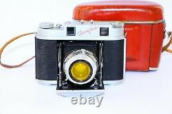 OLD RARE ISKRA RED Soviet Folding Camera Agfa copy Medium Format withs lens EXC