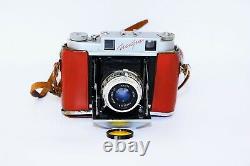 OLD RARE ISKRA RED Soviet Folding Camera Agfa copy Medium Format withs lens EXC