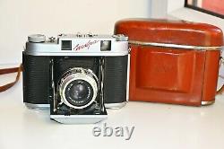 OLD RARE ISKRA RED Soviet Folding Camera Agfa copy Medium Format withs lens EXC
