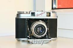 OLD RARE ISKRA RED Soviet Folding Camera Agfa copy Medium Format withs lens EXC