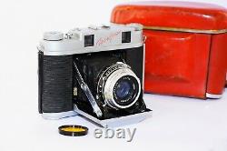 OLD RARE ISKRA RED Soviet Folding Camera Agfa copy Medium Format withs lens EXC