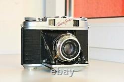 OLD RARE ISKRA RED Soviet Folding Camera Agfa copy Medium Format withs lens EXC