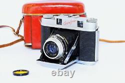 OLD RARE ISKRA RED Soviet Folding Camera Agfa copy Medium Format withs lens EXC