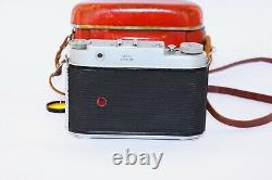 OLD RARE ISKRA RED Soviet Folding Camera Agfa copy Medium Format withs lens EXC