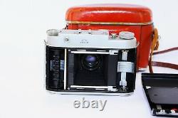 OLD RARE ISKRA RED Soviet Folding Camera Agfa copy Medium Format withs lens EXC