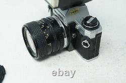 OLYMPUS OM10 SLR FILM CAMERA WITH 28-50mm zoom lens + FLASH