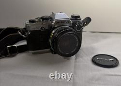 Olympus OM-10 35mm Film Camera with Lens + Case Strap Tested Light Meter