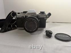 Olympus OM-10 35mm Film Camera with Lens + Case Strap Tested Light Meter