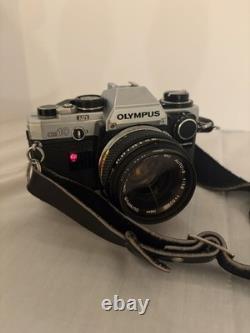 Olympus OM-10 35mm Film Camera with Lens + Case Strap Tested Light Meter