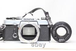 Olympus OM-1N Film Camera Silver & OM G. Zuiko Auto-S 50mm F/1.8 Lens Case