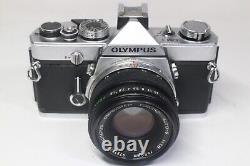 Olympus OM-1 SLR 35mm Film Camera Silver F. Zuiko Auto-S 50mm F/1.8 Lens