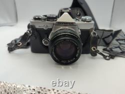 Olympus OM-2 Black Film Camera F. Zuiko 50mm f1.8 From JAPAN withlens & flash