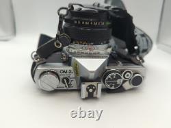 Olympus OM-2 Black Film Camera F. Zuiko 50mm f1.8 From JAPAN withlens & flash