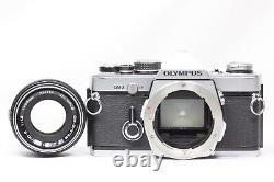 Olympus OM-2 Film Camera 35mm Silver & OM Auto-S 50mm F/1.8 Lens Case