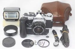 Olympus OM-2 Film Camera Silver & 35mm F/2.8 Lens Case Flash Auto 310 Winder 1