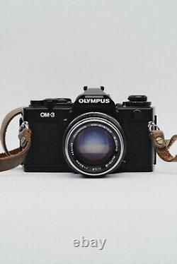 Olympus OM-3 Black SLR 35mm Film Camera + 50mm f/1.4 Lens & Extra FILM TESTED