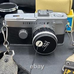 Olympus PEN FT 35mm Film Camera Silver & Black 2 lens, cases, flash, bulbs NMINT