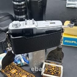 Olympus PEN FT 35mm Film Camera Silver & Black 2 lens, cases, flash, bulbs NMINT
