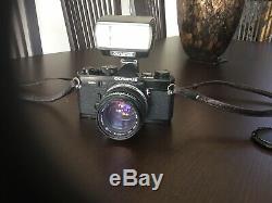 Olympus om2n Black camera, 50mm f1.4 OM Zuiko Lens, TZ20 Electronic Flash