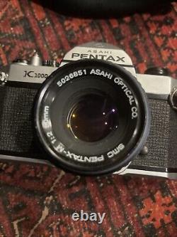 PENTAX ASAHI K1000 35mm Film Camera with 50mm Pentax 1.2 Smc Lens Tested Good