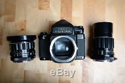 Pentax 6X7 Medium Format SLR Film Camera with metered prism and two lens kit