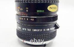 Pentax K1000 35mm Film Camera 50mm SMC Lens, 200mm Tele Converter Lens, Flash +