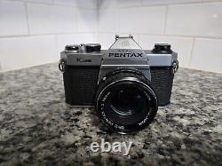 Pentax K1000 35mm SLR Film Camera with 50mm Lens Kit Tested & Working READ
