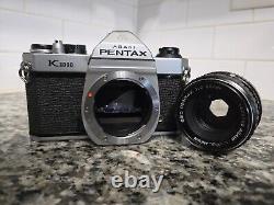 Pentax K1000 35mm SLR Film Camera with 50mm Lens Kit Tested & Working READ
