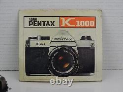 Pentax K1000 35mm SLR Film Camera with 50mm Lens Kit Tested & Working Vintage