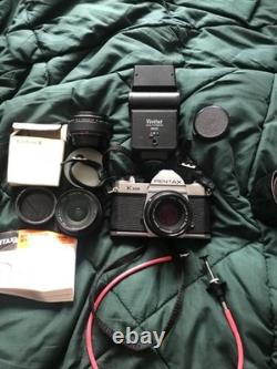 Pentax K1000 35mm SLR Film Camera with Lens SMC Pentax 12 50mm and acc