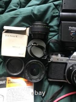 Pentax K1000 35mm SLR Film Camera with Lens SMC Pentax 12 50mm and acc